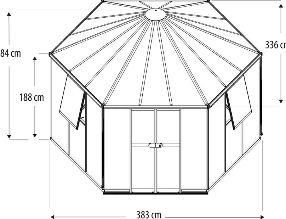 Vitavia Gewächshäuser > Gewächshaus Forum 9000 inkl. Stahlfundamentrahmen, ESG/HKP