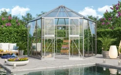 Vitavia Gewächshaus Forum 9000 inkl. Stahlfundamentrahmen, ESG/HKP Silber Clearance