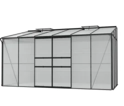 Vitavia Gewächshaus Iris 7800, ca. B387/H221/T201 cm Schwarz Discount