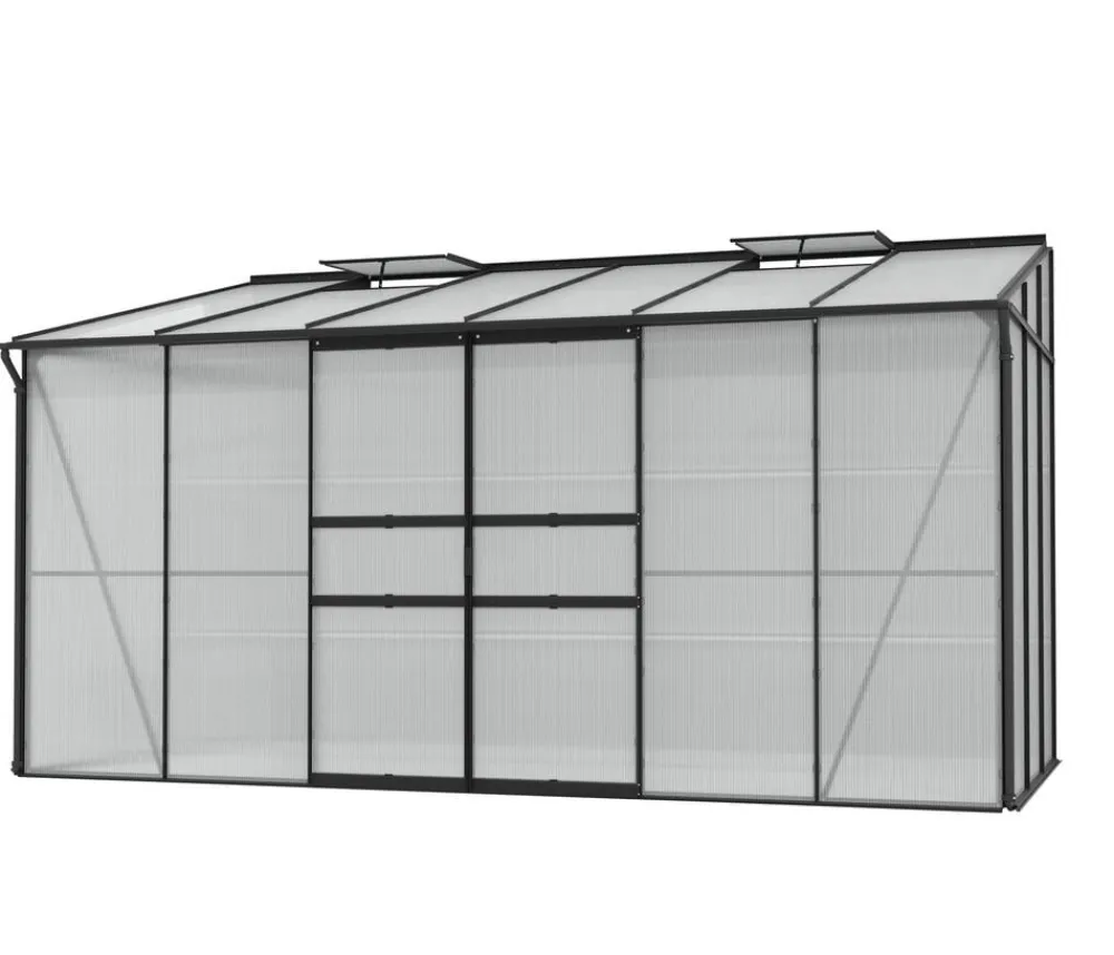 Vitavia Gewächshaus Iris 7800, ca. B387/H221/T201 cm Schwarz Discount