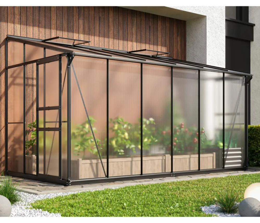 Vitavia Gewächshäuser - Gewächshaus Iris 7800, ca. B387/H221/T201 cm Schwarz