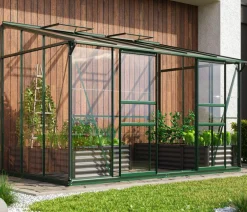 Vitavia Gewächshäuser - Gewächshaus Iris 6500 ESG/HKP, ca. B324/H221/T201 cm Dunkelgrün