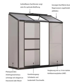 Vitavia Gewächshäuser > Gewächshaus Iris 1300 HKP, ca. B193/H182/T69 cm