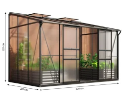 Vitavia Gewächshäuser > Gewächshaus Iris 6500 HKP, ca. B324/H221/T201 cm