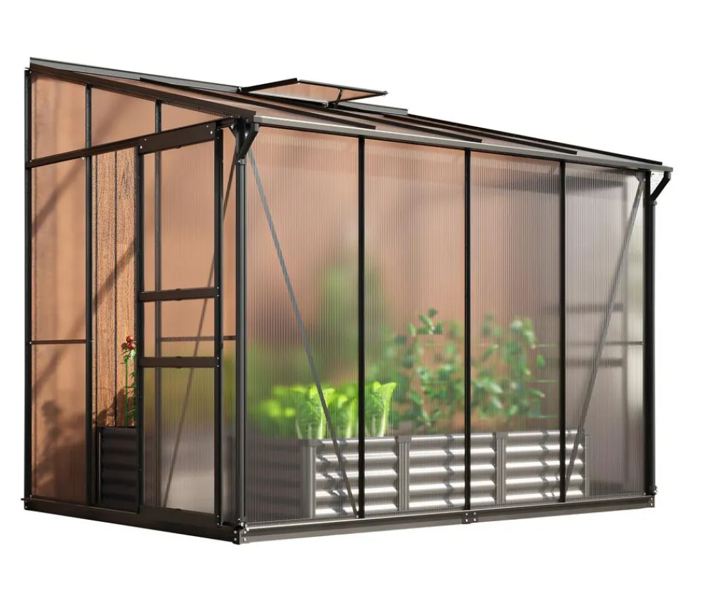 Vitavia Gewächshäuser - Gewächshaus Iris 5200 HKP, ca. B262/H221/T201 cm Schwarz