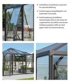Vitavia Gewächshäuser - Gewächshaus Moros, ESG/HKP Schwarz