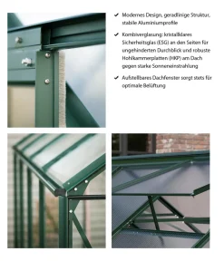 Vitavia Gewächshäuser - Gewächshaus Neptun 8300, ESG/HKP Dunkelgrün