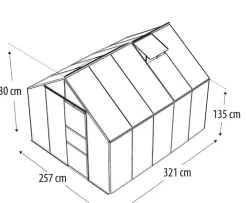 Vitavia Gewächshaus Neptun 8300 HKP, ca. B257/H230/T321 cm Silber Outlet