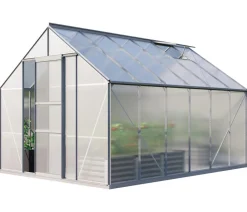 Vitavia Gewächshäuser - Gewächshaus Neptun 9900 HKP, ca. B257/H230/T383 cm Silber