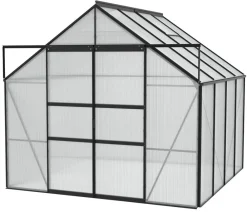 Vitavia Gewächshaus Neptun Plus 6700 HKP, inkl. Stahlfundamentrahmen, ca. B257/H238/T258 cm Schwarz Discount