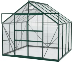 Vitavia Gewächshaus Neptun Plus 6700 ESG/HKP, inkl. Stahlfundamentrahmen, ca. B257/H238/T258 cm Dunkelgrün Outlet