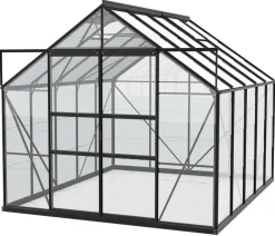 Vitavia Gewächshaus Neptun Plus 8300 ESG, inkl. Stahlfundamentrahmen, ca. B257/H238/T321 cm Schwarz Outlet