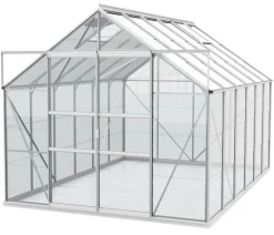 Vitavia Gewächshaus Neptun Plus 9900 ESG, inkl. Stahlfundamentrahmen, ca. B257/H238/T383 Silber