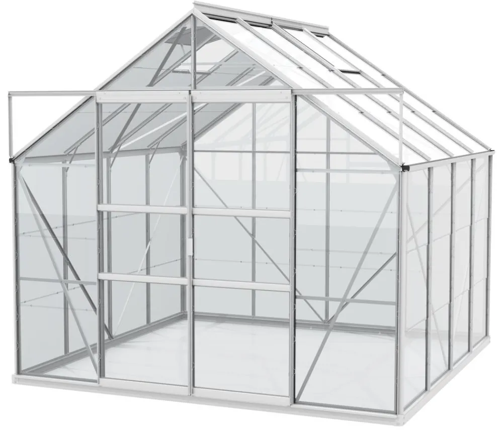 Vitavia Gewächshäuser > Gewächshaus Neptun Plus 6700 ESG, inkl. Stahlfundamentrahmen, ca. B257/H238/T258 cm