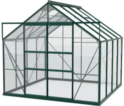 Vitavia Gewächshaus Neptun Plus 6700 ESG, inkl. Stahlfundamentrahmen, ca. B257/H238/T258 cm Dunkelgrün Outlet