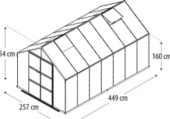 Vitavia Gewächshäuser > Gewächshaus Orbit 11500, ESG/HKP, inkl. Stahlfundamentrahmen