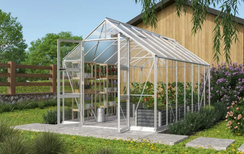 Vitavia Gewächshäuser - Gewächshaus Orbit 11500, ESG/HKP, inkl. Stahlfundamentrahmen Schwarz