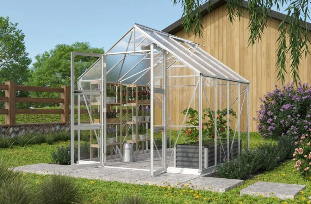 Vitavia Gewächshäuser - Gewächshaus Orbit 6700, ESG/HKP, inkl. Stahlfundamentrahmen Schwarz