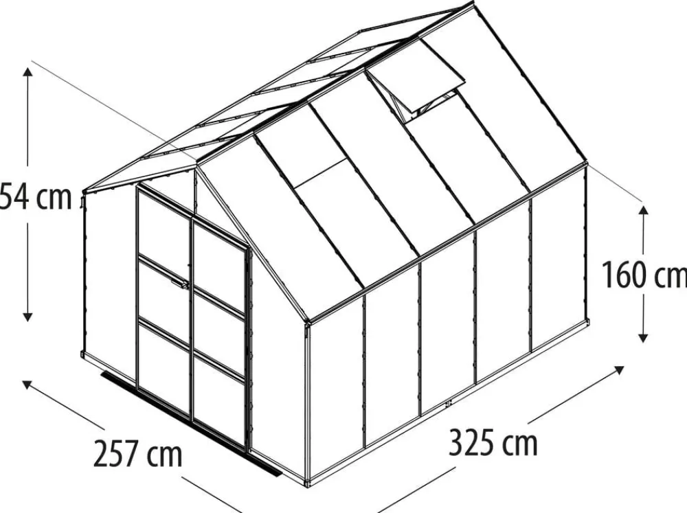 Vitavia Gewächshäuser - Gewächshaus Orbit 8300, ESG/HKP, inkl. Stahlfundamentrahmen Dunkelgrün