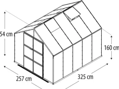 Vitavia Gewächshäuser - Gewächshaus Orbit 8300, ESG/HKP, inkl. Stahlfundamentrahmen Schwarz
