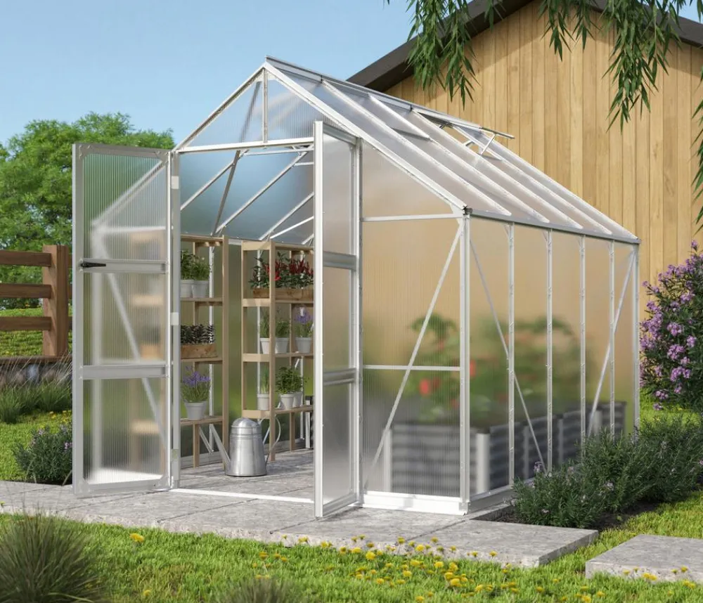 Vitavia Gewächshäuser - Gewächshaus Orbit 8300, HKP, inkl. Stahlfundamentrahmen Silber