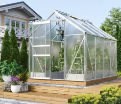 Vitavia Gewächshaus Pollux 5000 HKP, ca. B195/H197/T257 cm Silber Hot