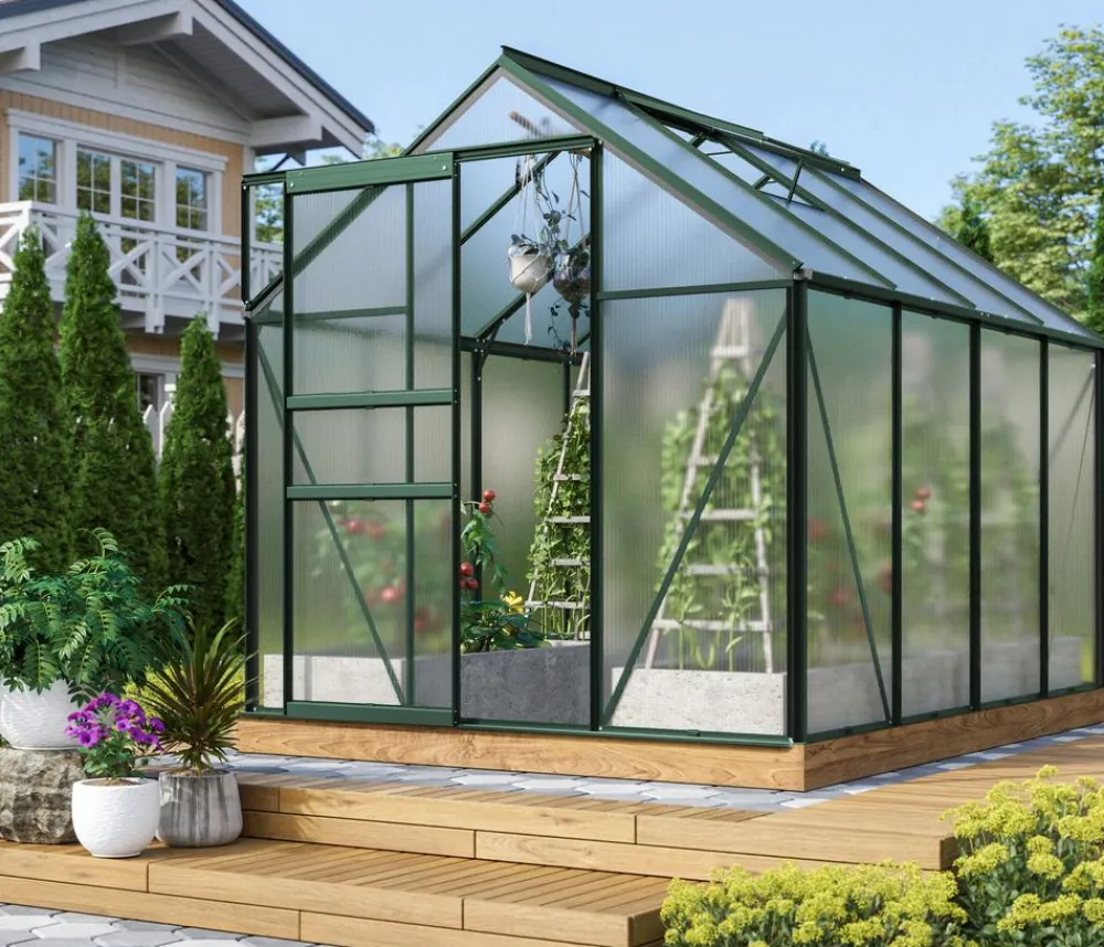 Vitavia Gewächshaus Pollux 5000 HKP, ca. B195/H197/T257 cm Dunkelgrün Discount