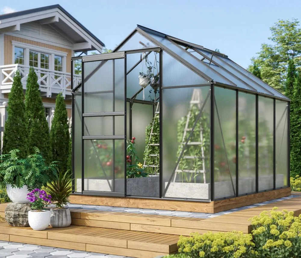 Vitavia Gewächshäuser - Gewächshaus Pollux 5000 HKP, ca. B195/H197/T257 cm Schwarz