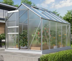 Vitavia Gewächshäuser - Gewächshaus Pollux 6200 HKP, ca. B195/H197/T321 cm Silber