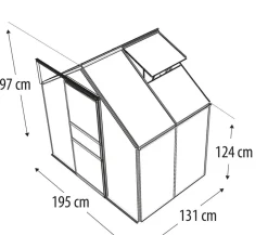 Vitavia Gewächshäuser > Gewächshaus Pollux 2500 HKP, ca. B195/H197/T131 cm