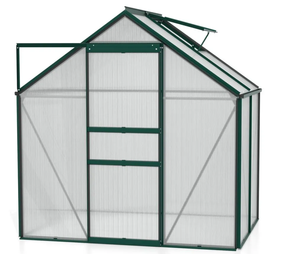 Vitavia Gewächshäuser - Gewächshaus Pollux 2500 HKP, ca. B195/H197/T131 cm Dunkelgrün