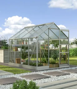 Vitavia Gewächshaus Pontos 5000, ESG 3 mm/HKP 6 mm, inkl. Stahlundamentrahmen, ca. B195/H207/T261 cm Schwarz