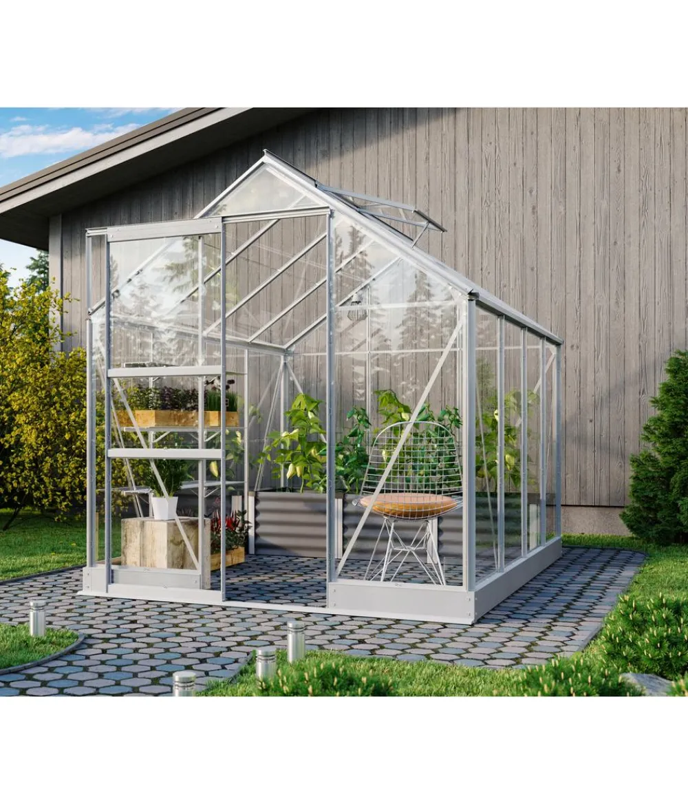 Vitavia Gewächshäuser > Gewächshaus Pontos 5000, ESG, inkl. Stahlfundamentrahmen, ca. B195/H207/T261 cm
