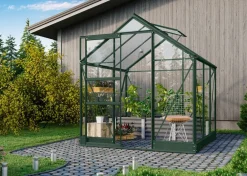 Vitavia Gewächshaus Pontos 3800 ESG/NSG, inkl. Stahlfundamentrahmen, ca. B195/H207/T199 cm Silber Outlet