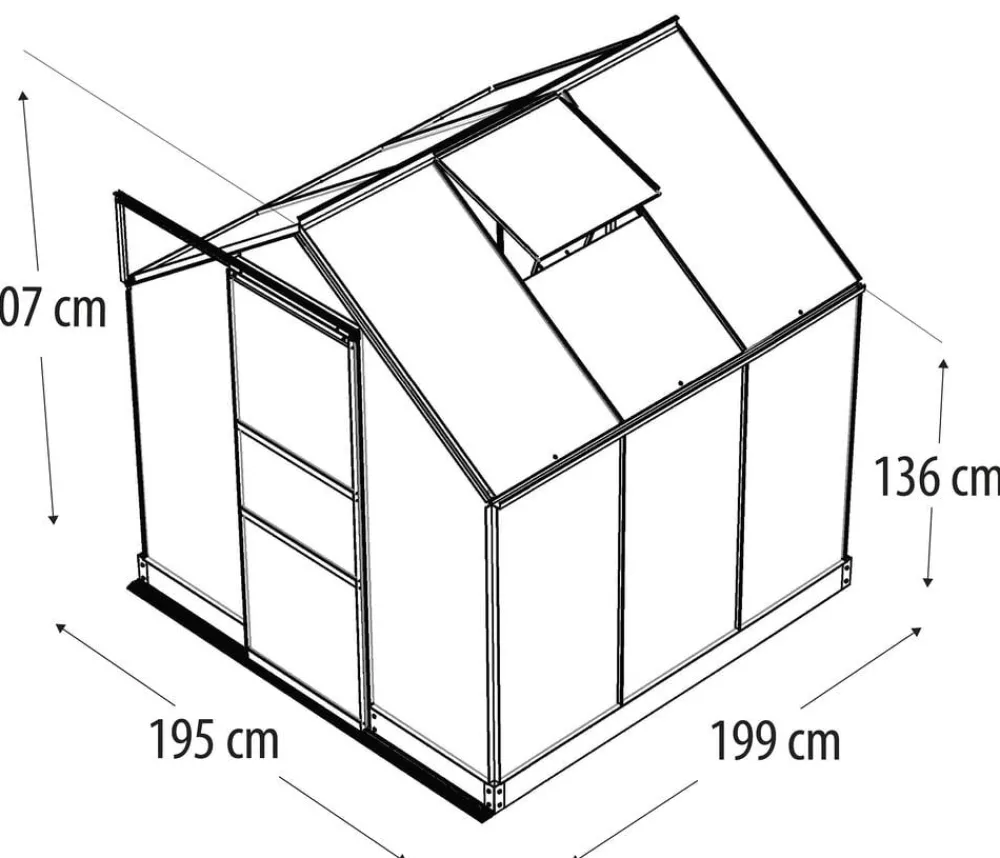 Vitavia Gewächshaus Pontos 3800, ESG, inkl. Stahlfundamentrahmen Silber Best