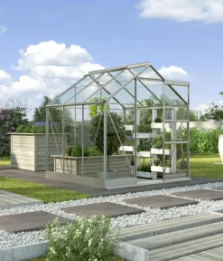 Vitavia Gewächshäuser - Gewächshaus Pontos 3800, ESG, inkl. Stahlfundamentrahmen Dunkelgrün