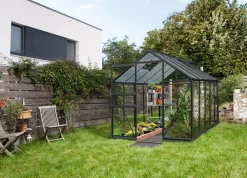 Vitavia Gewächshaus Pontos 6200, ESG/NSG, inkl. Stahlfundamentrahmen, ca. B195/H207/T324 cm Schwarz