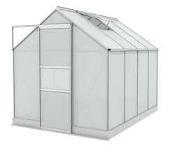 Vitavia Gewächshaus Pontos 5000 HKP 4 mm, inkl. Stahlfundamentrahmen, ca. B195/H207/T261 cm Silber Sale