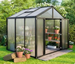 Vitavia Gewächshaus Poseidon 6200 HKP, ca. B258/H250/T242 cm Schwarz Discount