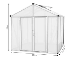 Vitavia Gewächshäuser > Gewächshaus Poseidon 6200 HKP, ca. B258/H250/T242 cm