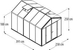 Vitavia Gewächshäuser - Gewächshaus Poseidon 10000, ESG/HKP Silber