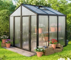 Vitavia Gewächshäuser - Gewächshaus Poseidon 6200 HKP, ca. B258/H250/T242 cm Schwarz
