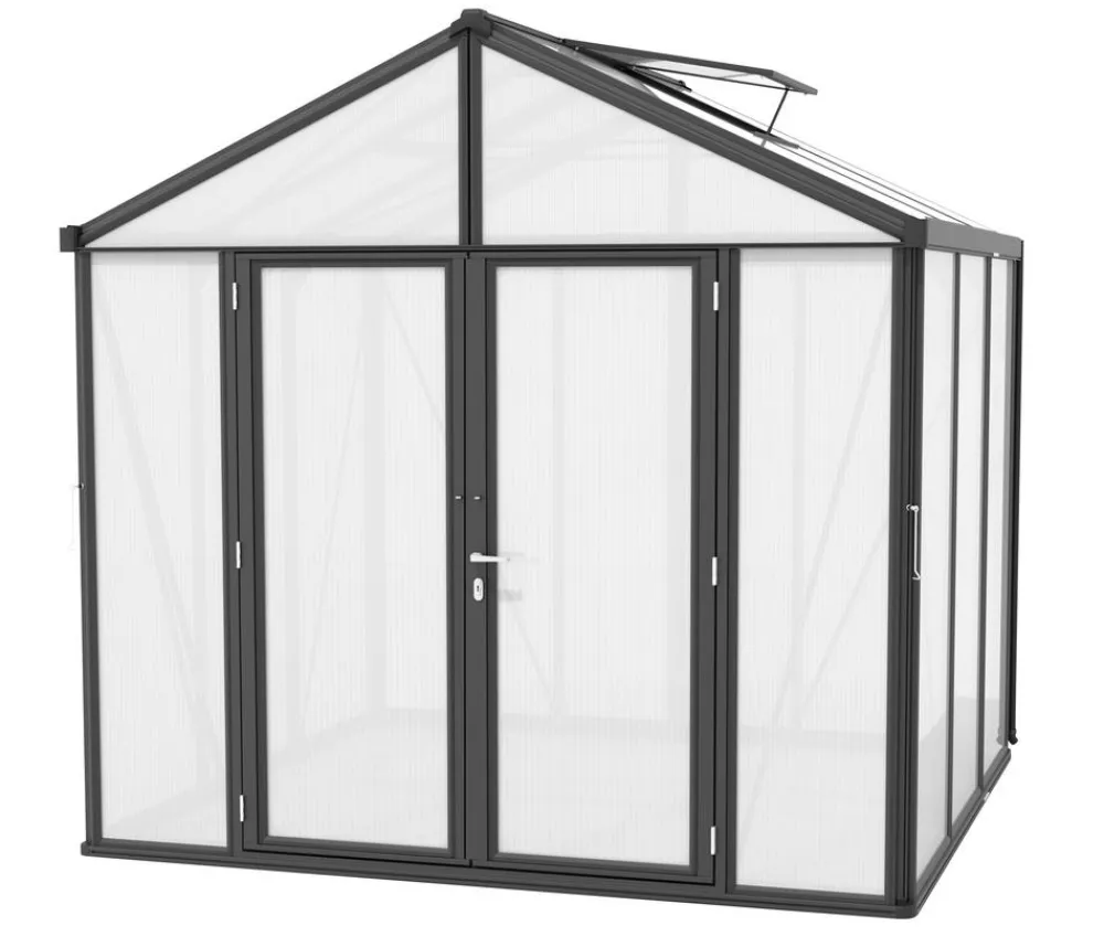 Vitavia Gewächshäuser - Gewächshaus Poseidon 6200 HKP, ca. B258/H250/T242 cm Schwarz