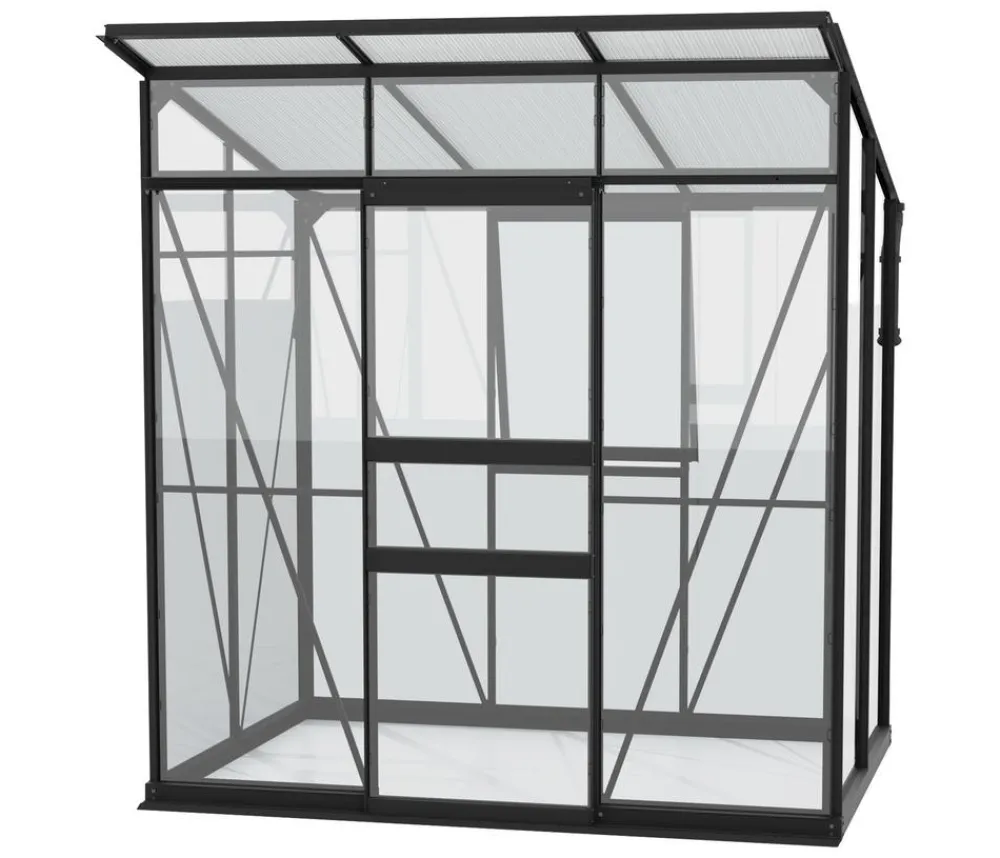 Vitavia Gewächshäuser - Gewächshaus Prisma 3250 ESG/HKP, inkl. Stahlfundamentrahmen Schwarz