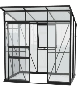 Vitavia Gewächshäuser - Gewächshaus Prisma 3250 ESG/HKP, inkl. Stahlfundamentrahmen Schwarz