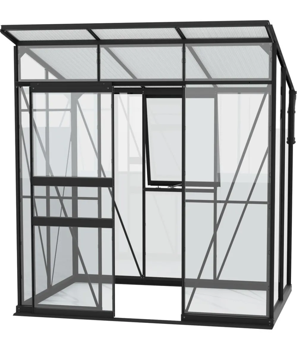 Vitavia Gewächshäuser - Gewächshaus Prisma 3250 ESG/HKP, inkl. Stahlfundamentrahmen Schwarz