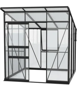 Vitavia Gewächshaus Prisma 4450 ESG/HKP, inkl. Stahlfundamentrahmen Schwarz