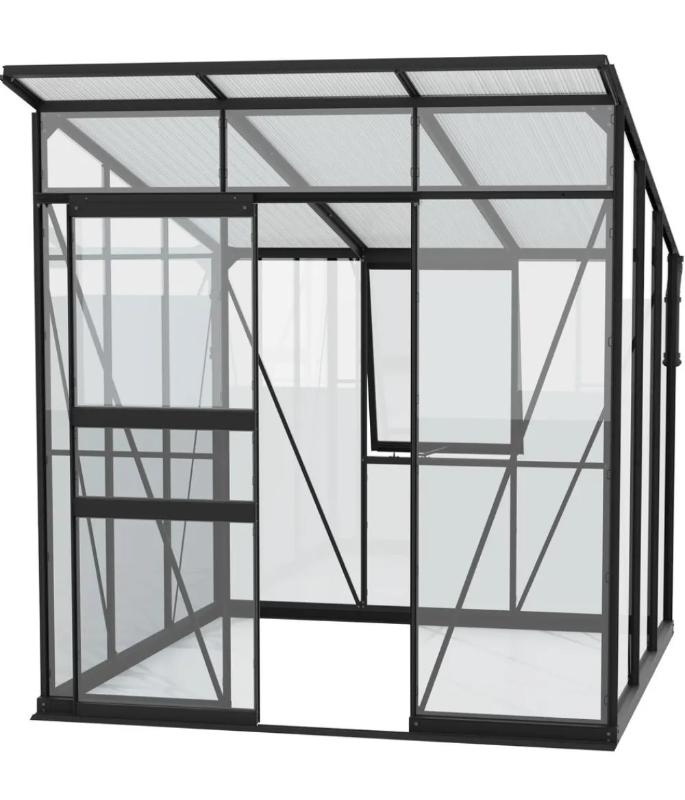Vitavia Gewächshaus Prisma 4450 ESG/HKP, inkl. Stahlfundamentrahmen Schwarz