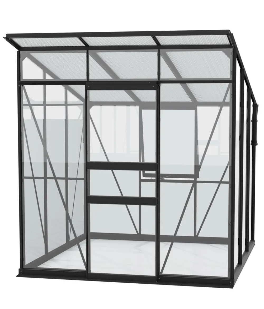 Vitavia Gewächshaus Prisma 4450 ESG/HKP, inkl. Stahlfundamentrahmen Schwarz