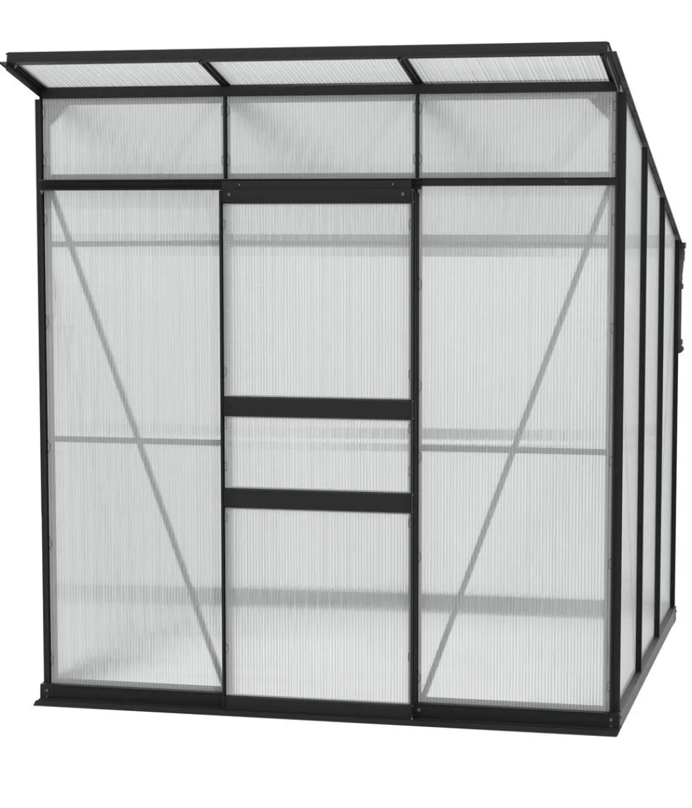 Vitavia Gewächshaus Prisma 4450 HKP, inkl. Stahlfundamentrahmen Schwarz New